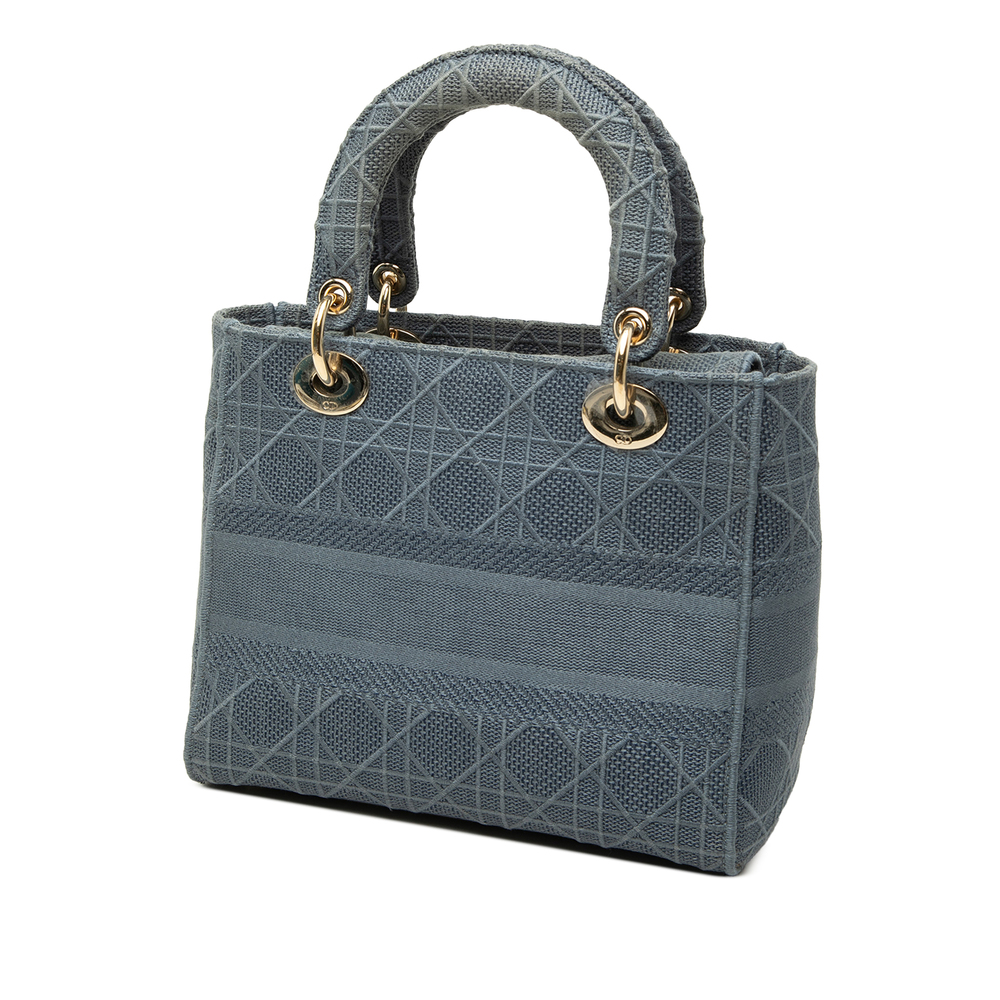 Pre-Loved Dior Medium Embroidered Canvas Cannage Lady D Lite - Picture 2 of 6